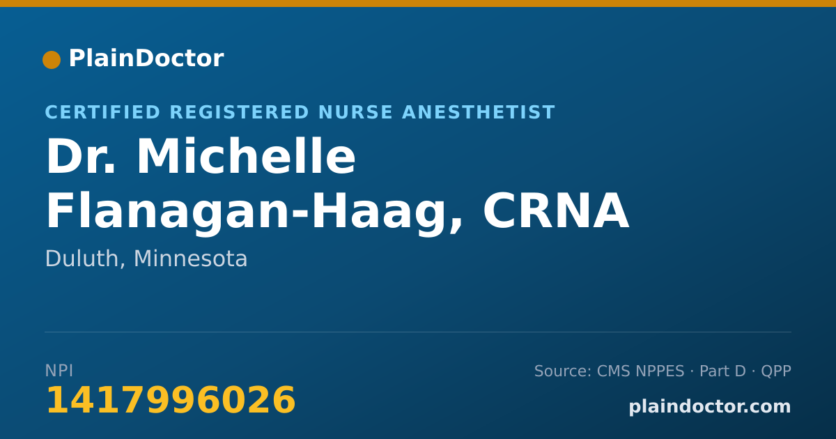 Shareable card for Michelle Flanagan-Haag, CRNA - Certified Registered Nurse Anesthetist, Duluth, MN