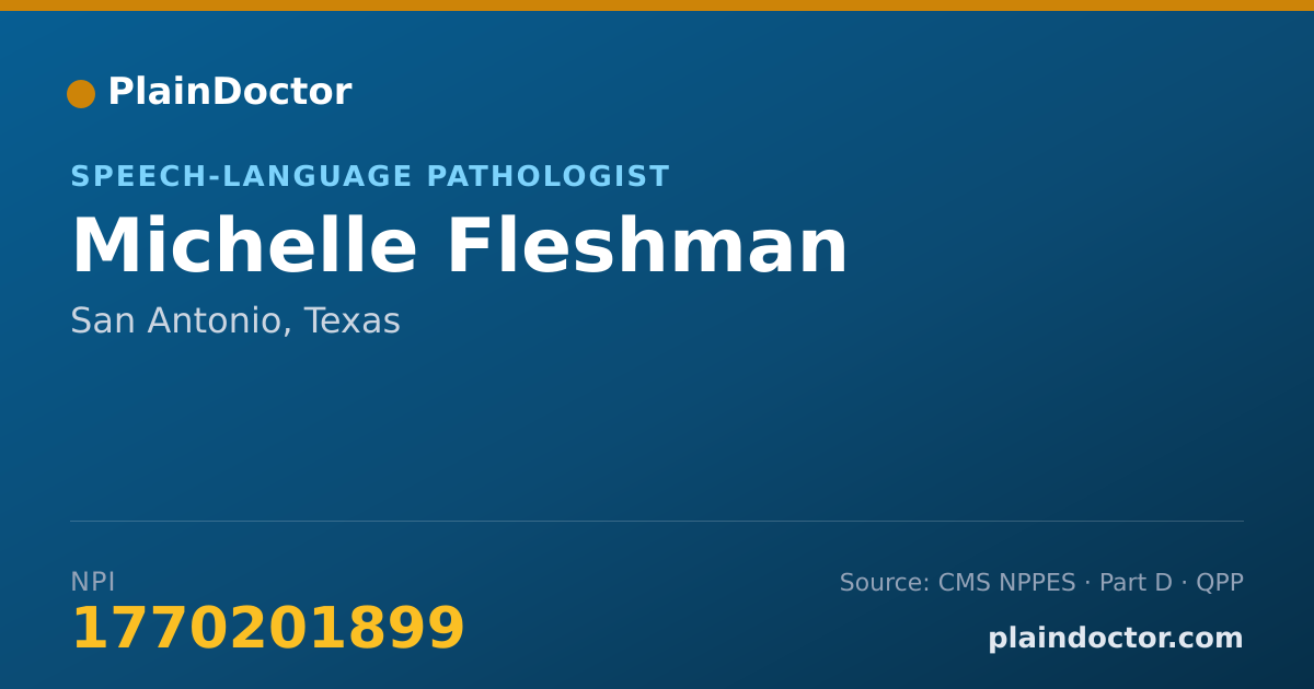 Shareable card for Michelle Fleshman - Speech-Language Pathologist, San Antonio, TX