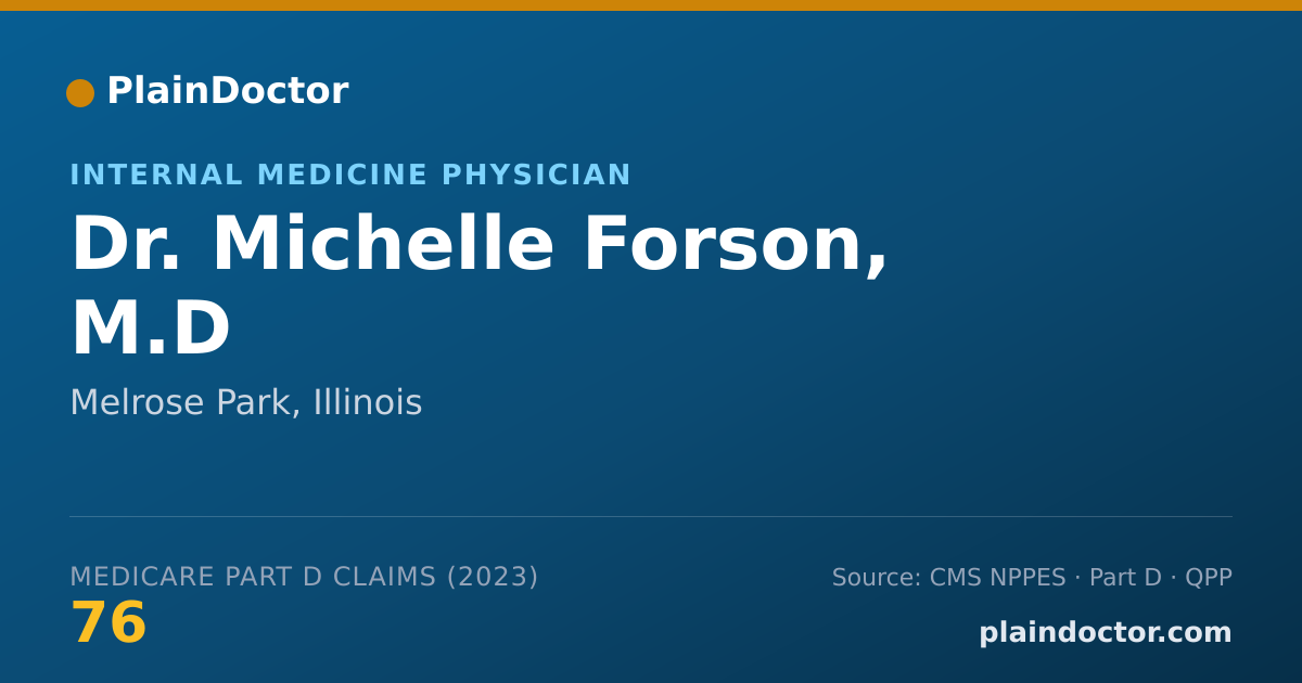 Shareable card for Michelle Forson, M.D - Internal Medicine Physician, Melrose Park, IL