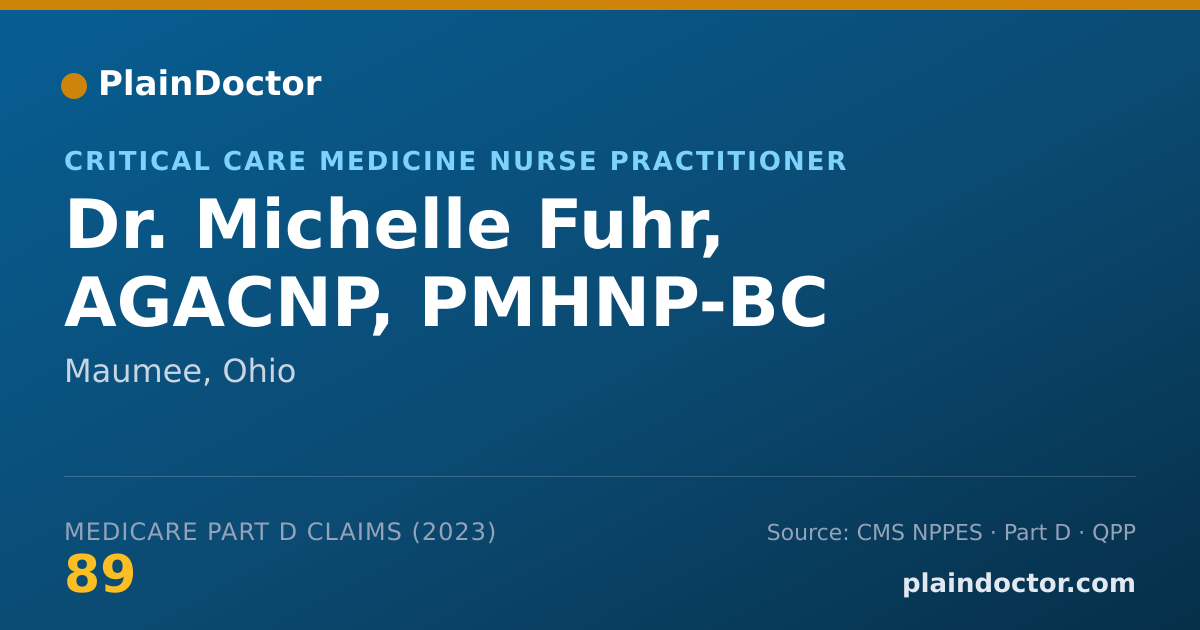 Shareable card for Michelle Fuhr, AGACNP, PMHNP-BC - Critical Care Medicine Nurse Practitioner, Maumee, OH