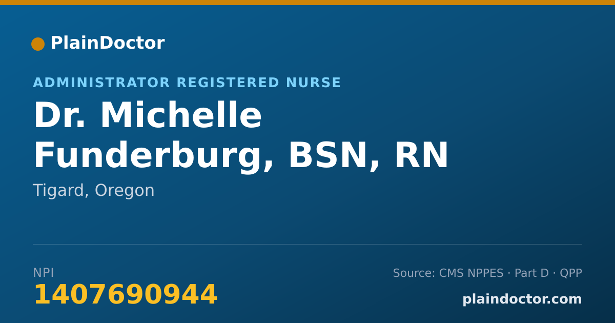 Shareable card for Michelle Funderburg, BSN, RN - Administrator Registered Nurse, Tigard, OR