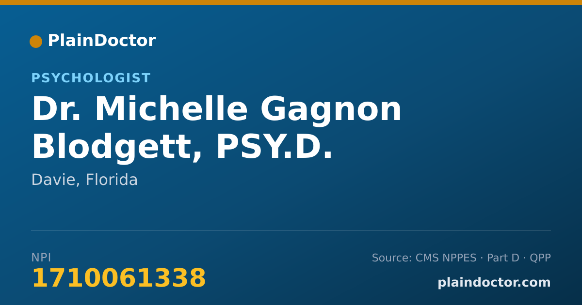 Shareable card for Michelle Gagnon Blodgett, PSY.D. - Psychologist, Davie, FL