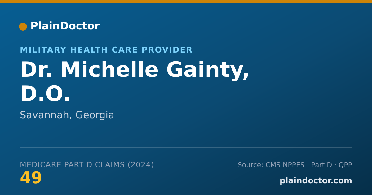 Shareable card for Michelle Gainty, D.O. - Military Health Care Provider, Savannah, GA