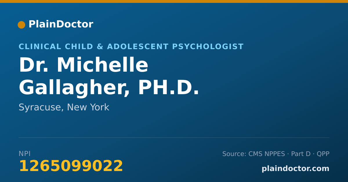 Shareable card for Michelle Gallagher, PH.D. - Clinical Child & Adolescent Psychologist, Syracuse, NY
