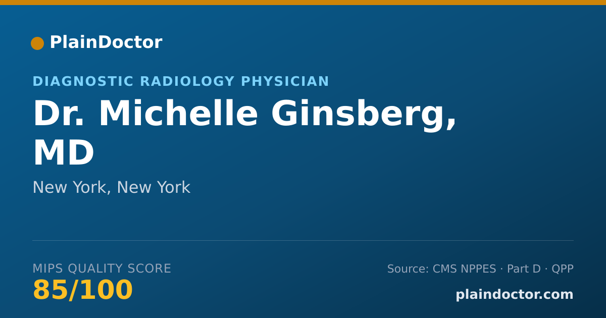 Shareable card for Michelle Ginsberg, MD - Diagnostic Radiology Physician, New York, NY