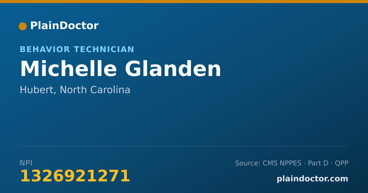 Shareable card for Michelle Glanden - Behavior Technician, Hubert, NC