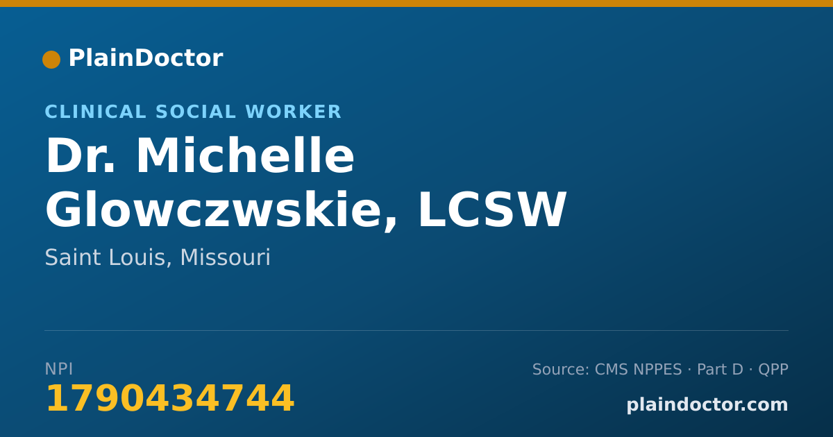 Shareable card for Michelle Glowczwskie, LCSW - Clinical Social Worker, Saint Louis, MO