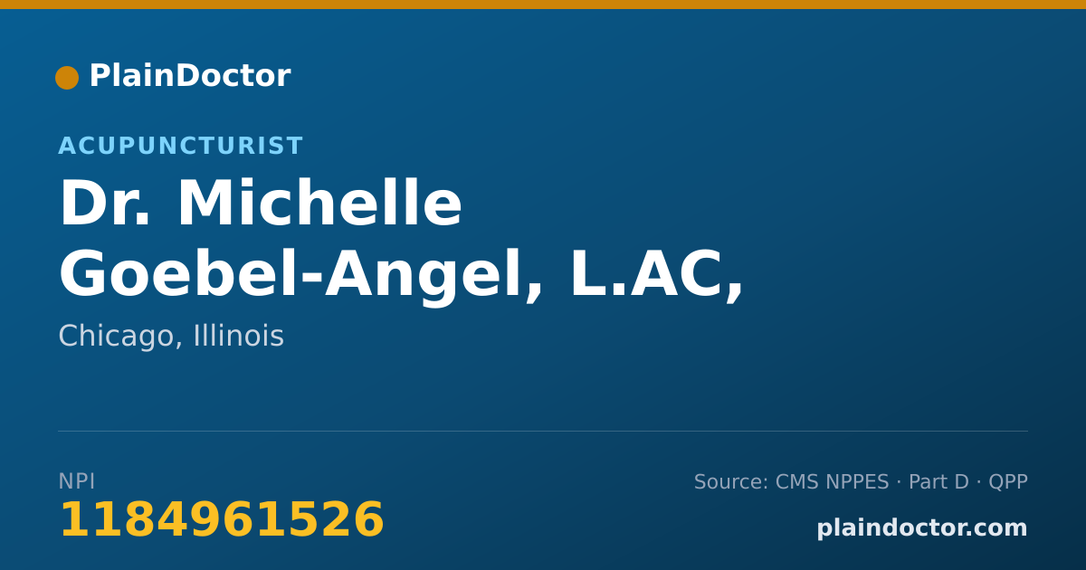 Shareable card for Michelle Goebel-Angel, L.AC, MSOM, MBA - Acupuncturist, Chicago, IL