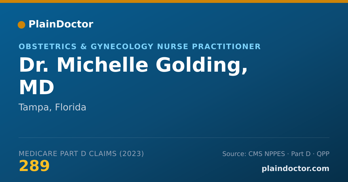 Shareable card for Michelle Golding, MD - Obstetrics & Gynecology Nurse Practitioner, Tampa, FL
