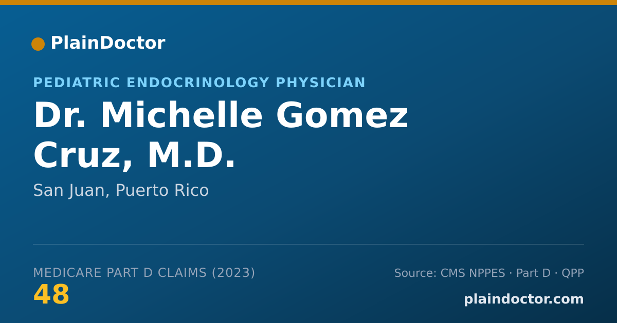 Shareable card for Michelle Gomez Cruz, M.D. - Pediatric Endocrinology Physician, San Juan, PR