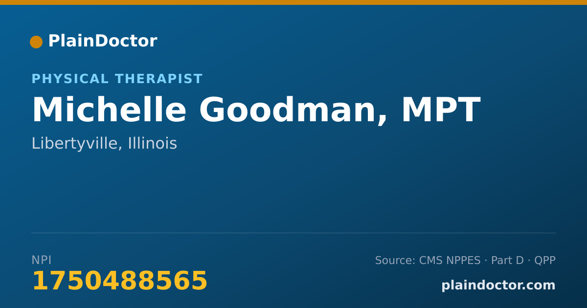 Shareable card for Michelle Goodman, MPT - Physical Therapist, Libertyville, IL
