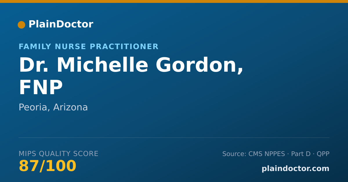Shareable card for Michelle Gordon, FNP - Family Nurse Practitioner, Peoria, AZ