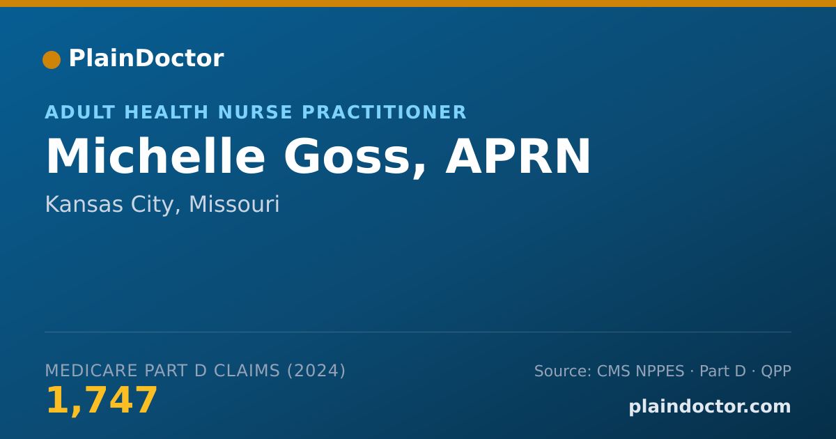 Shareable card for Michelle Goss, APRN - Adult Health Nurse Practitioner, Kansas City, MO