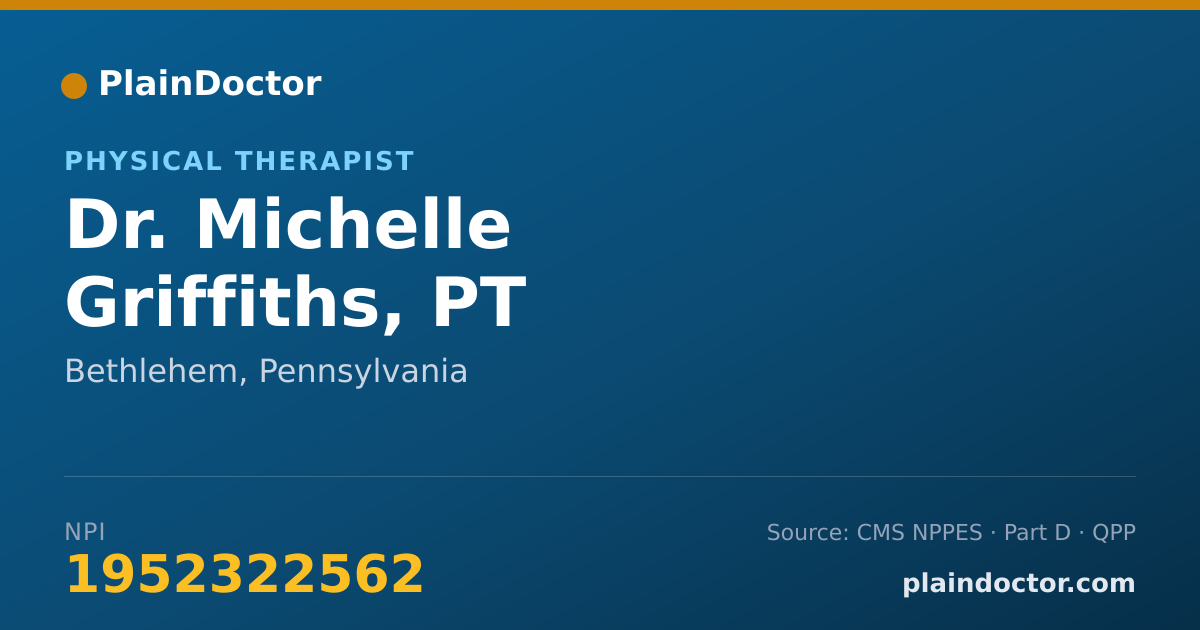 Shareable card for Michelle Griffiths, PT - Physical Therapist, Bethlehem, PA