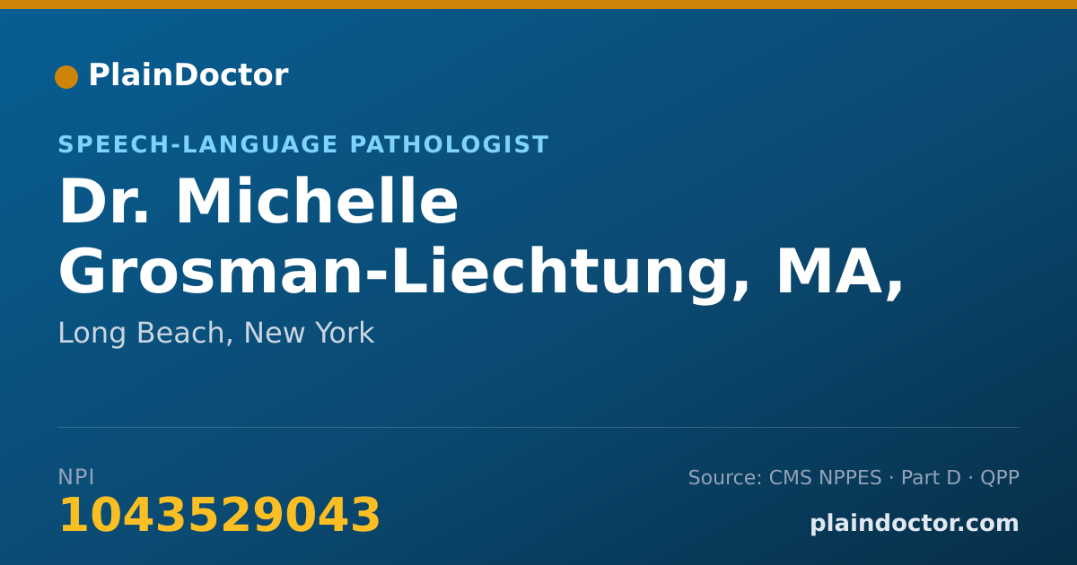 Shareable card for Michelle Grosman-Liechtung, MA, CCC-SLP - Speech-Language Pathologist, Long Beach, NY