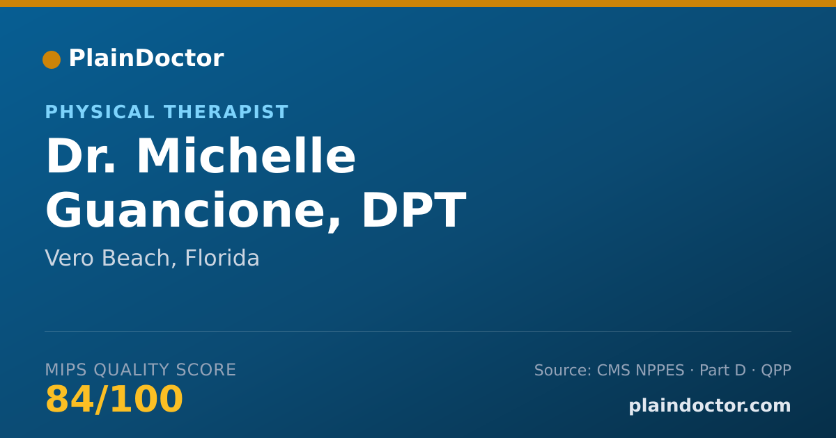 Shareable card for Michelle Guancione, DPT - Physical Therapist, Vero Beach, FL