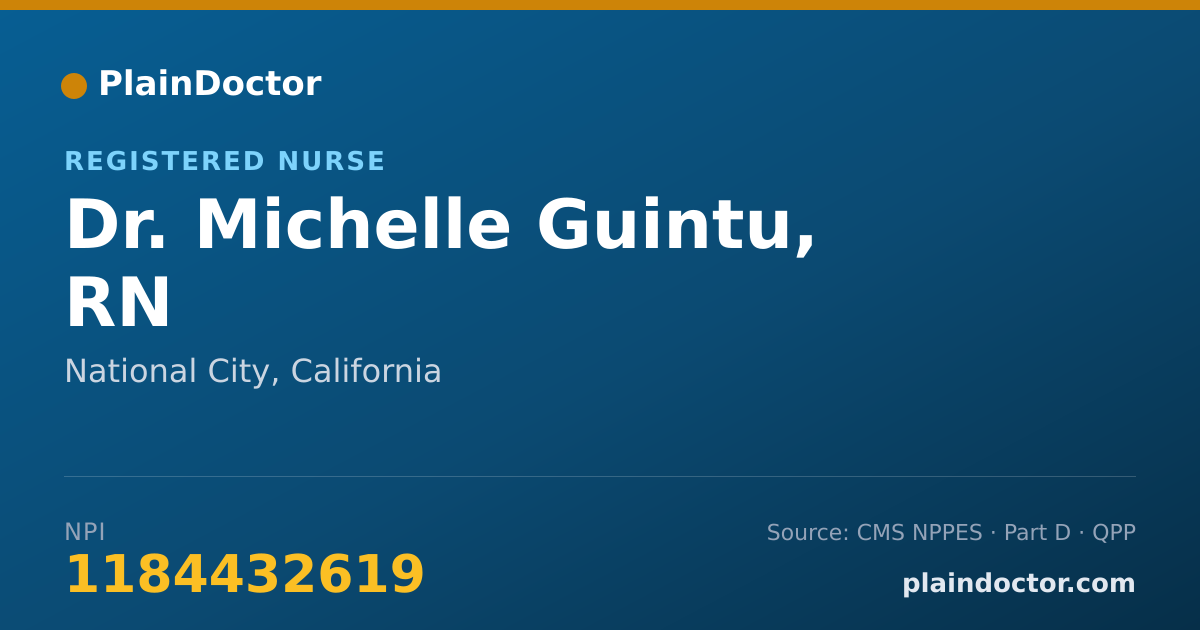 Shareable card for Michelle Guintu, RN - Registered Nurse, National City, CA