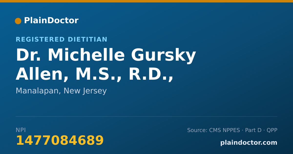 Shareable card for Michelle Gursky Allen, M.S., R.D., C.D.N - Registered Dietitian, Manalapan, NJ