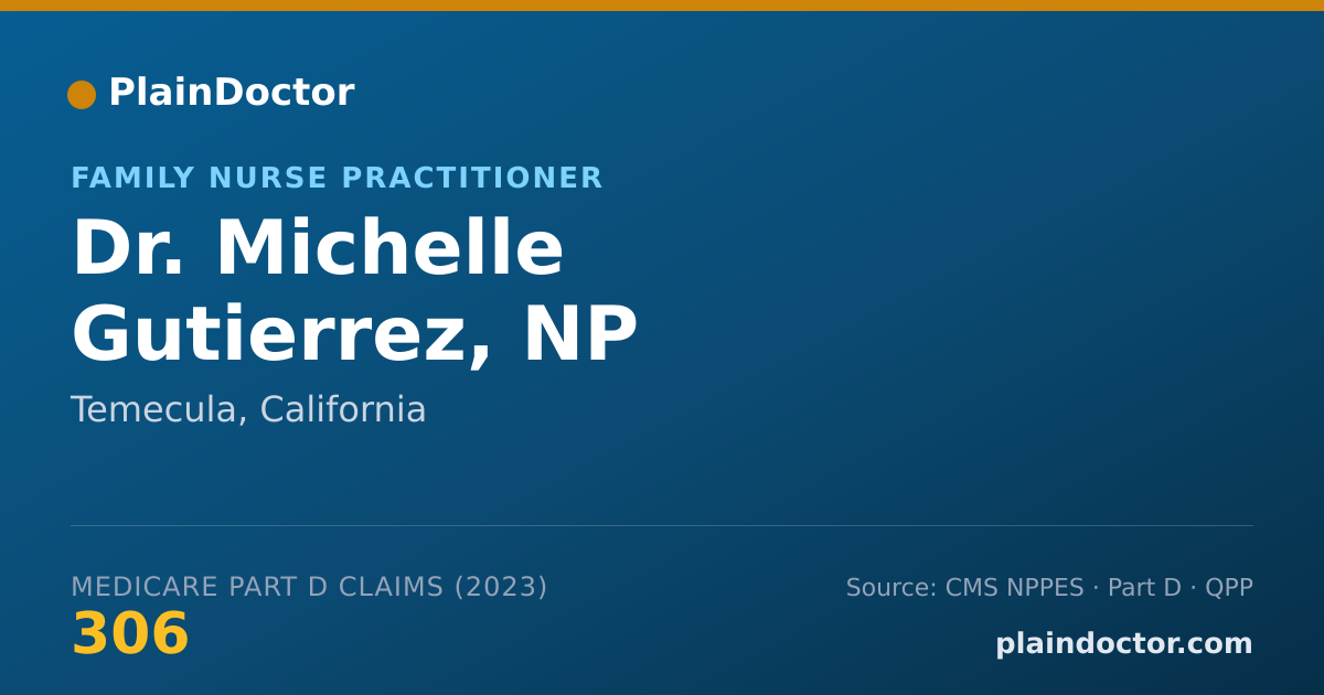 Shareable card for Michelle Gutierrez, NP - Family Nurse Practitioner, Temecula, CA