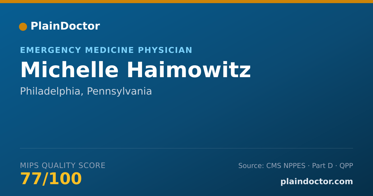 Shareable card for Michelle Haimowitz - Emergency Medicine Physician, Philadelphia, PA