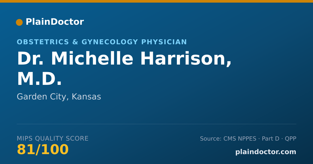 Shareable card for Michelle Harrison, M.D. - Obstetrics & Gynecology Physician, Garden City, KS
