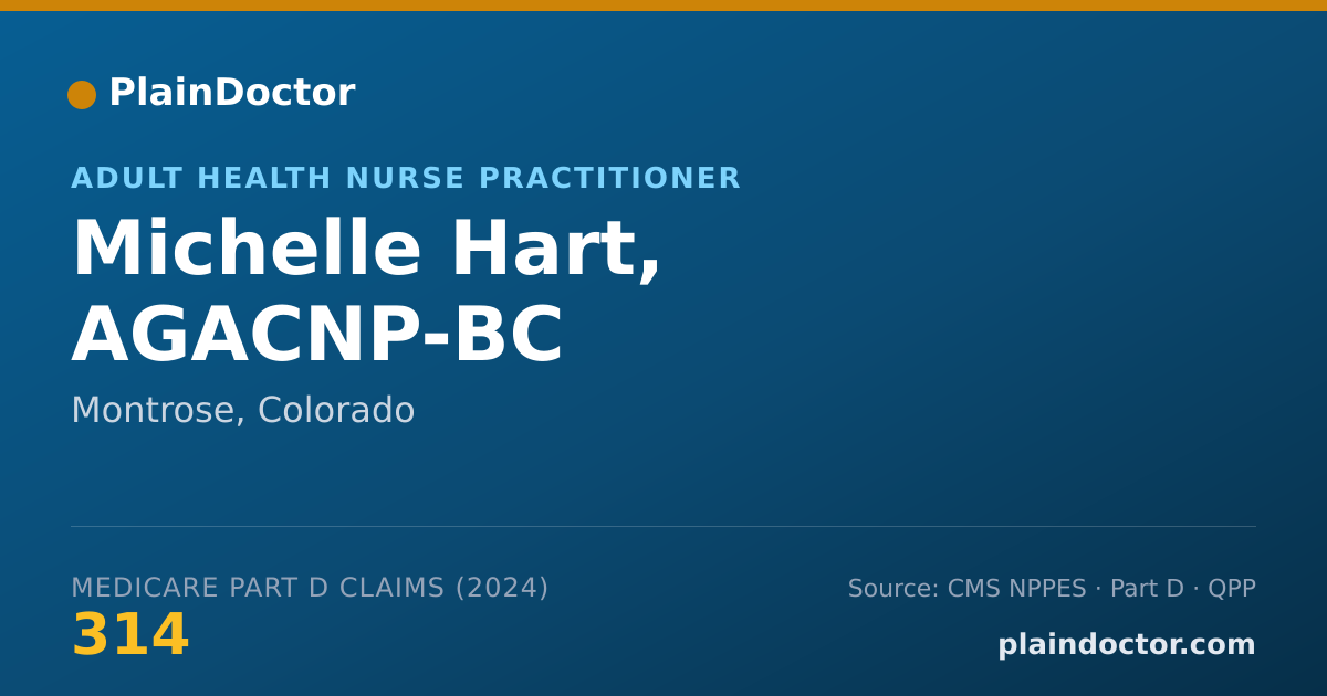 Shareable card for Michelle Hart, AGACNP-BC - Adult Health Nurse Practitioner, Montrose, CO