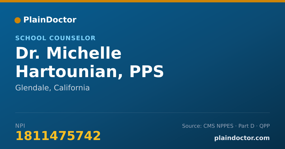 Shareable card for Michelle Hartounian, PPS - School Counselor, Glendale, CA
