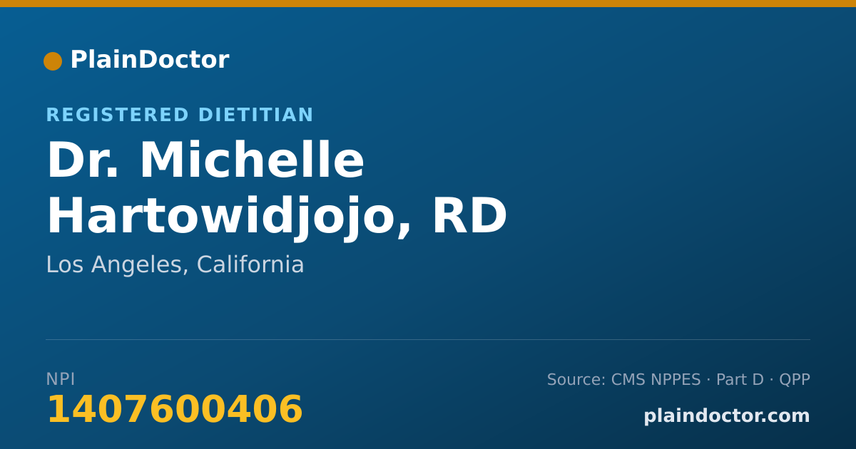 Shareable card for Michelle Hartowidjojo, RD - Registered Dietitian, Los Angeles, CA