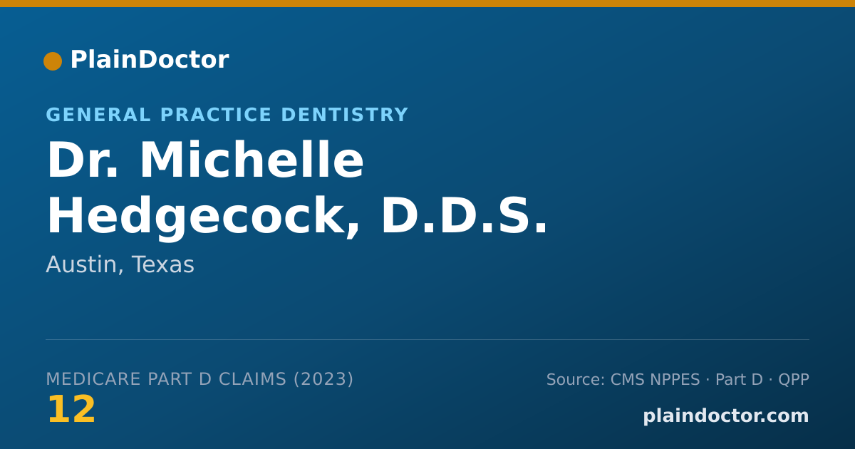 Shareable card for Michelle Hedgecock, D.D.S. - General Practice Dentistry, Austin, TX