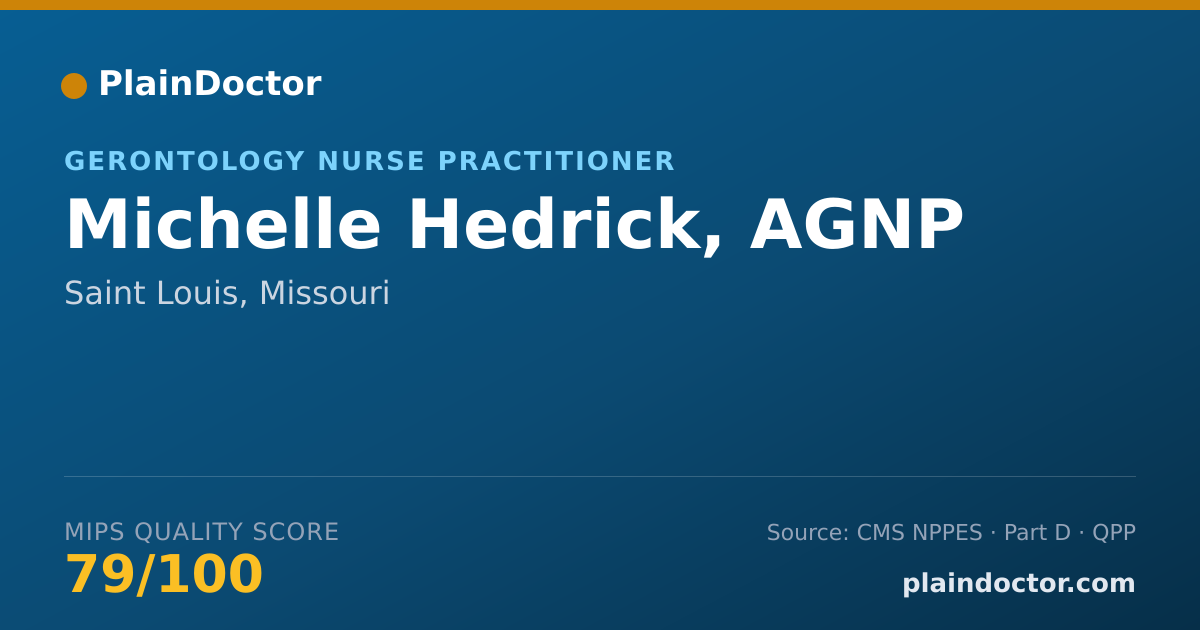 Shareable card for Michelle Hedrick, AGNP - Gerontology Nurse Practitioner, Saint Louis, MO