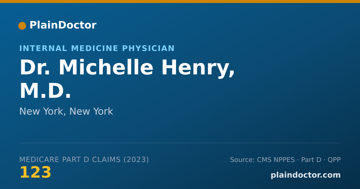 Shareable card for Michelle Henry, M.D. - Internal Medicine Physician, New York, NY