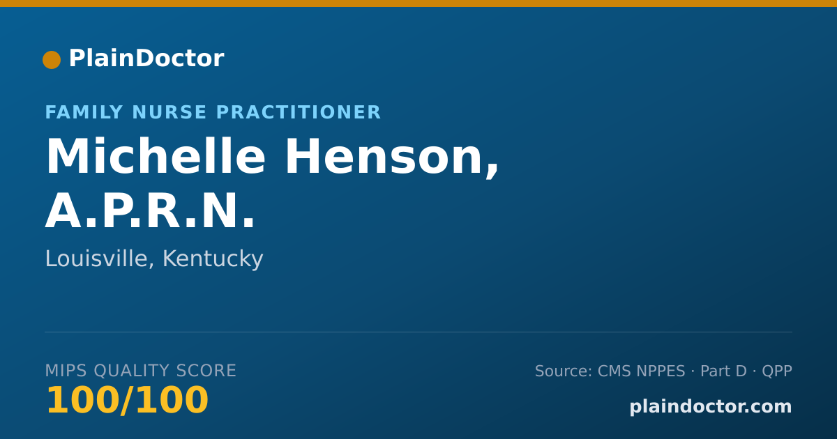 Shareable card for Michelle Henson, A.P.R.N. - Family Nurse Practitioner, Louisville, KY