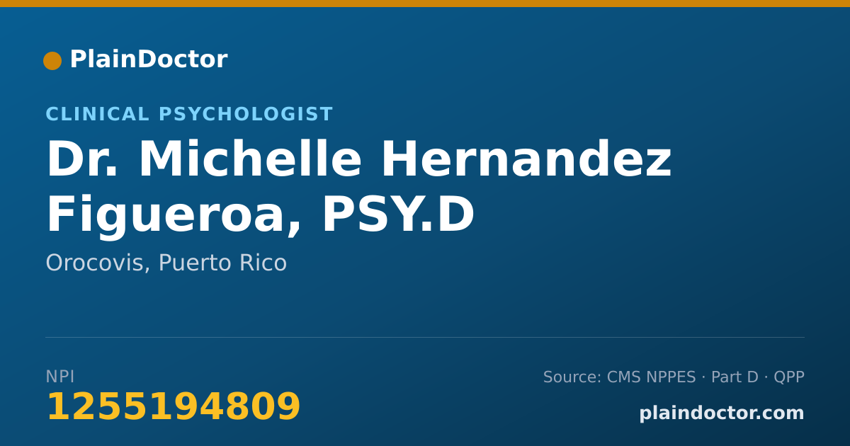 Shareable card for Michelle Hernandez Figueroa, PSY.D - Clinical Psychologist, Orocovis, PR