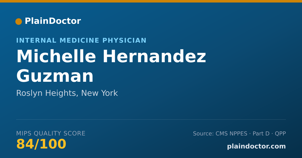 Shareable card for Michelle Hernandez Guzman - Internal Medicine Physician, Roslyn Heights, NY