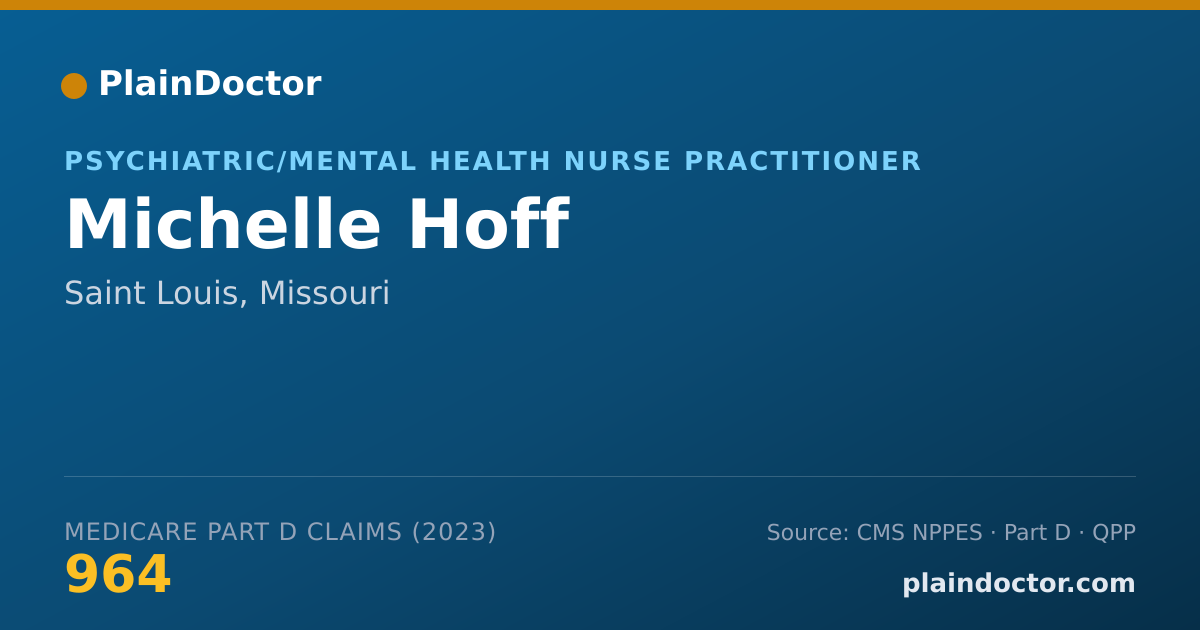 Shareable card for Michelle Hoff - Psychiatric/Mental Health Nurse Practitioner, Saint Louis, MO