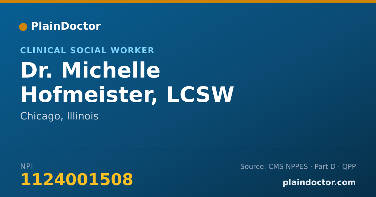 Shareable card for Michelle Hofmeister, LCSW - Clinical Social Worker, Chicago, IL