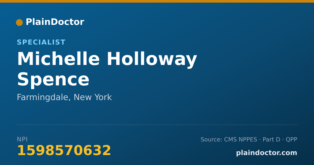Shareable card for Michelle Holloway Spence - Specialist, Farmingdale, NY