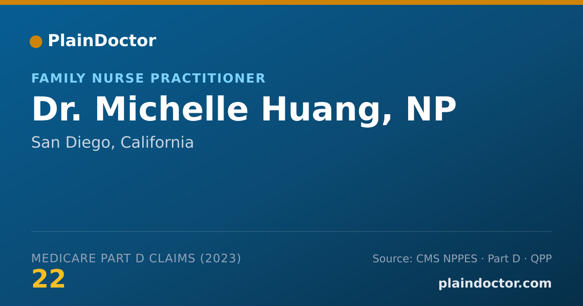 Shareable card for Michelle Huang, NP - Family Nurse Practitioner, San Diego, CA
