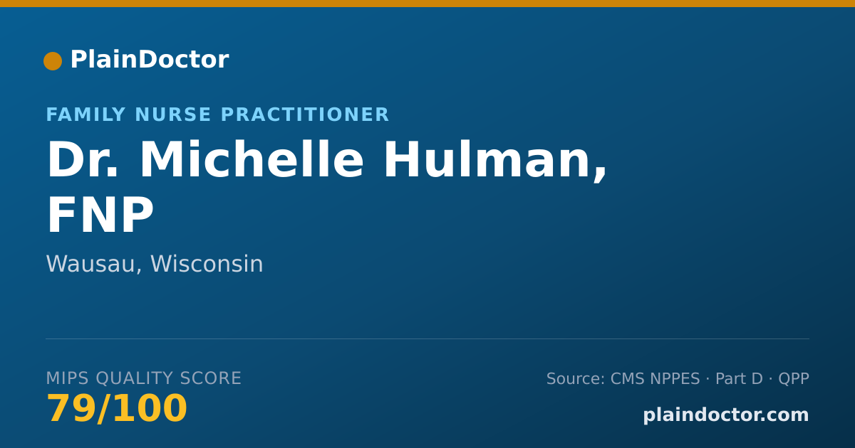Shareable card for Michelle Hulman, FNP - Family Nurse Practitioner, Wausau, WI