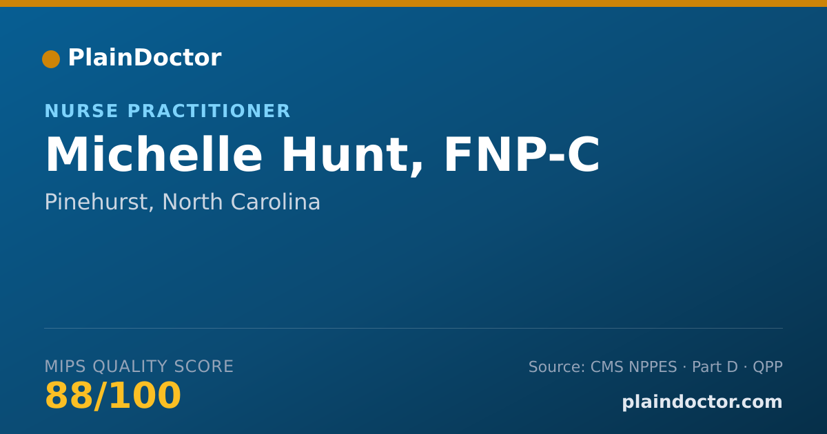 Shareable card for Michelle Hunt, FNP-C - Nurse Practitioner, Pinehurst, NC