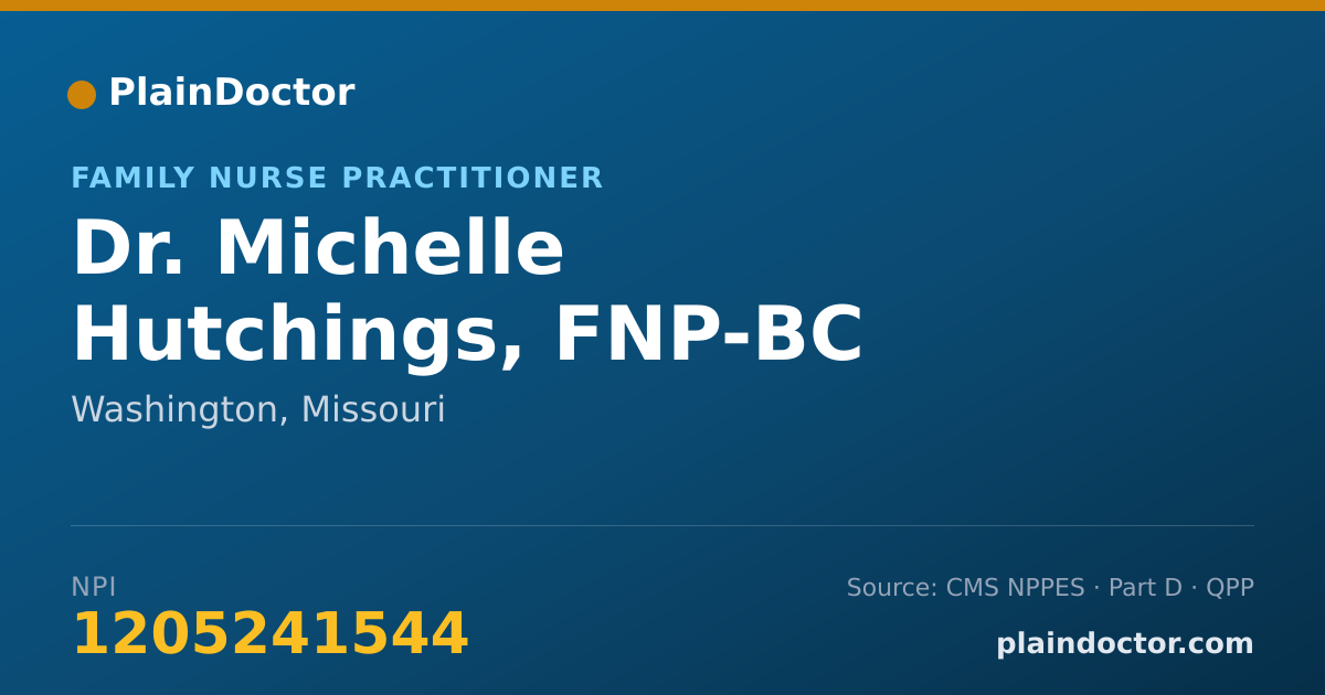 Shareable card for Michelle Hutchings, FNP-BC - Family Nurse Practitioner, Washington, MO