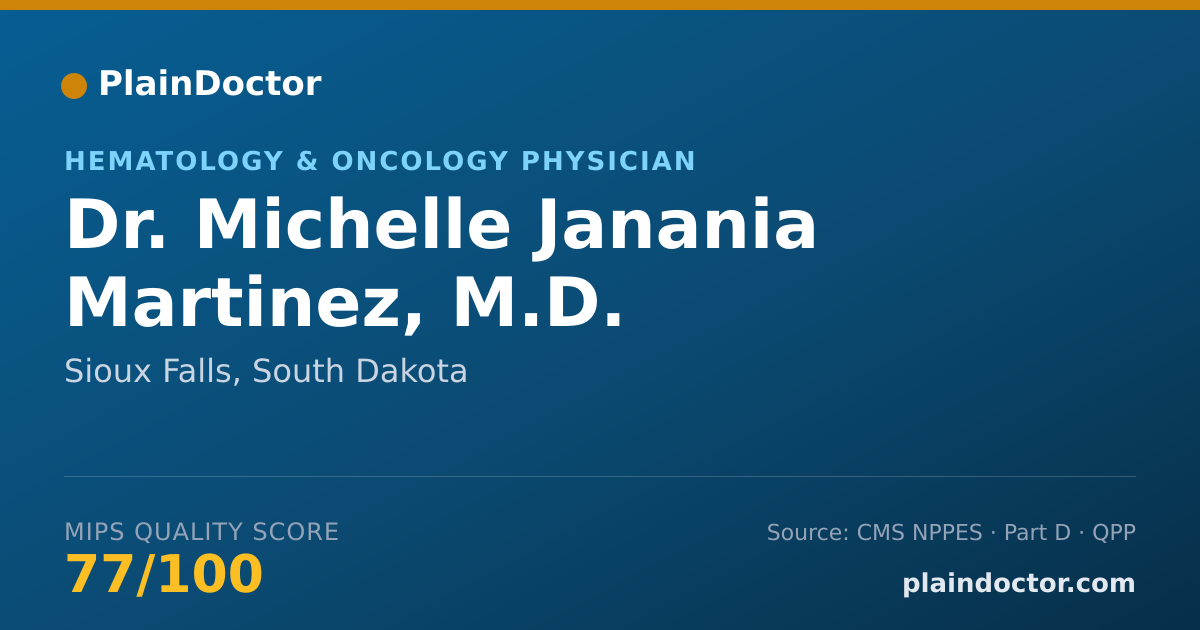 Shareable card for Michelle Janania Martinez, M.D. - Hematology & Oncology Physician, Sioux Falls, SD
