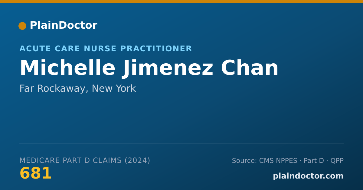 Shareable card for Michelle Jimenez Chan - Acute Care Nurse Practitioner, Far Rockaway, NY