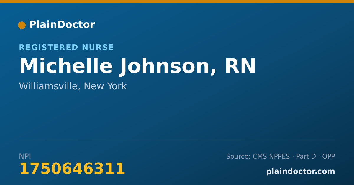 Shareable card for Michelle Johnson, RN - Registered Nurse, Williamsville, NY