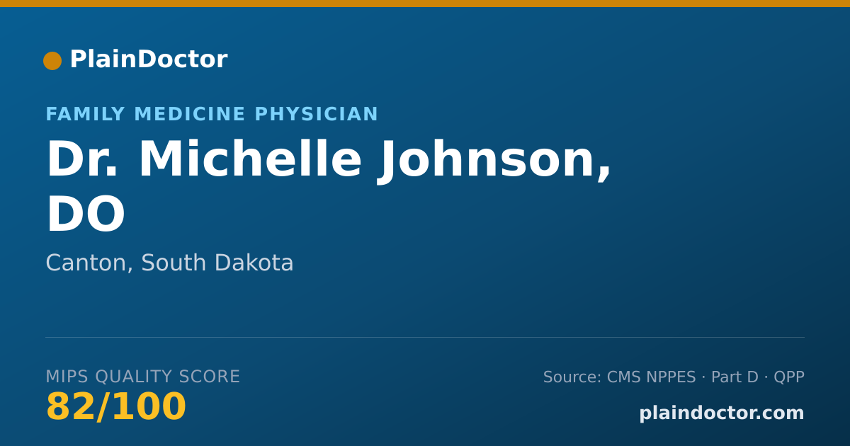 Shareable card for Michelle Johnson, DO - Family Medicine Physician, Canton, SD