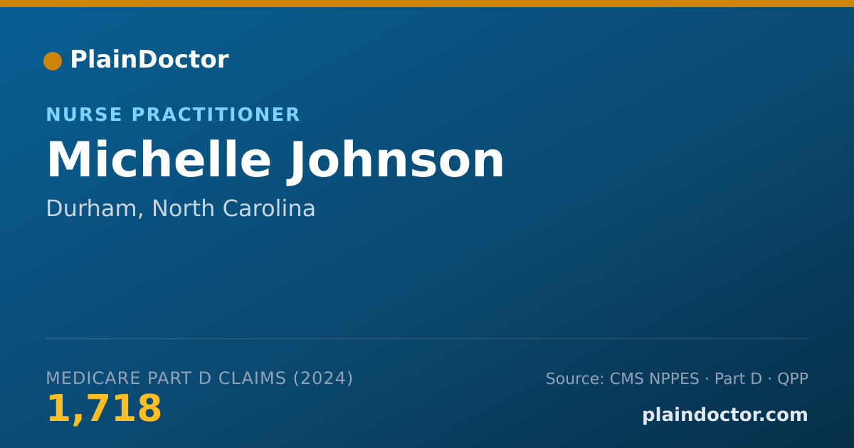 Shareable card for Michelle Johnson - Nurse Practitioner, Durham, NC