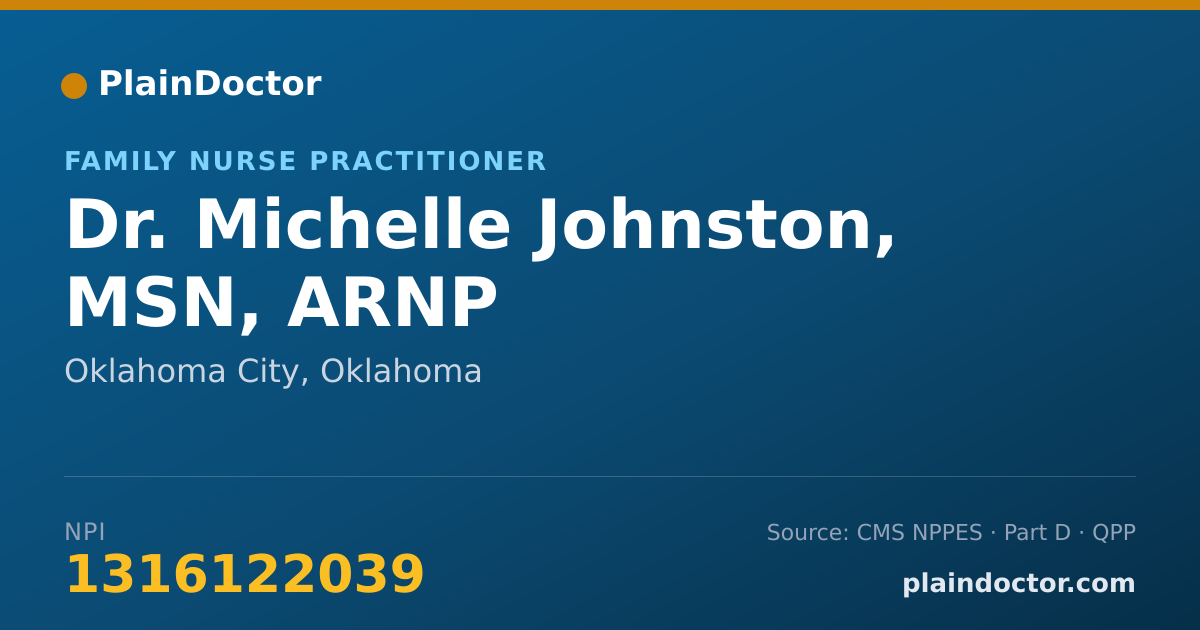 Shareable card for Michelle Johnston, MSN, ARNP - Family Nurse Practitioner, Oklahoma City, OK