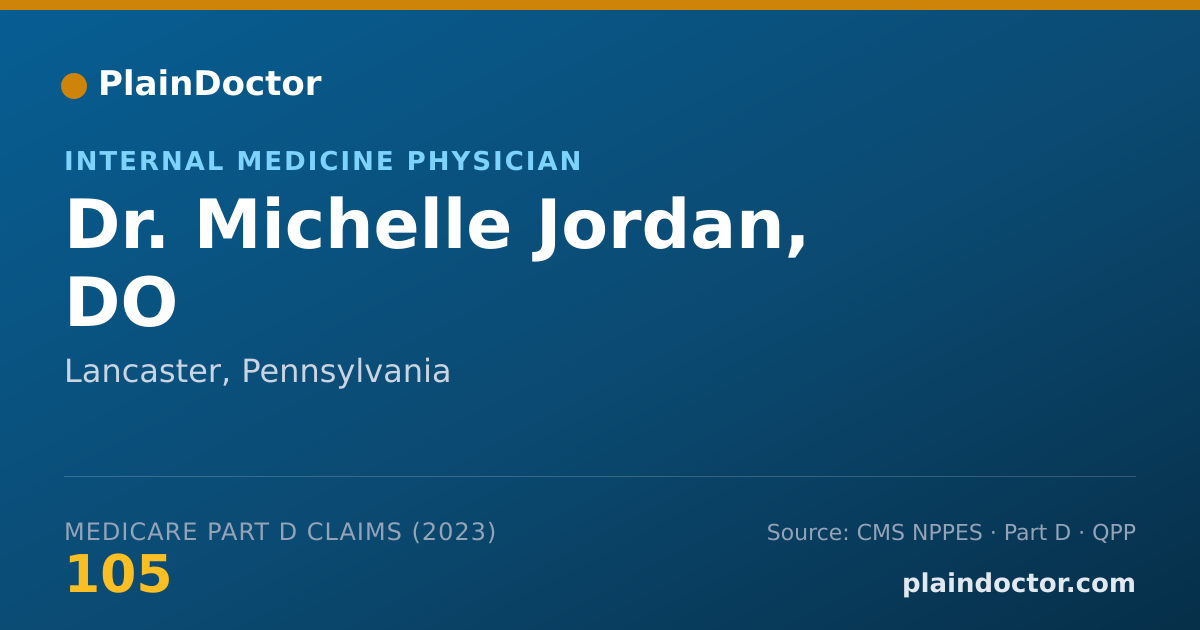 Shareable card for Michelle Jordan, DO - Internal Medicine Physician, Lancaster, PA