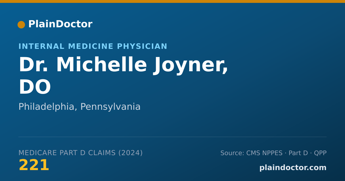 Shareable card for Michelle Joyner, DO - Internal Medicine Physician, Philadelphia, PA