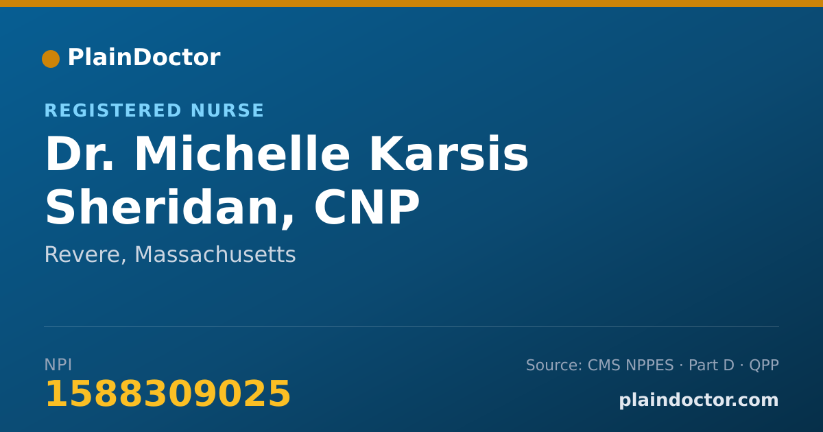 Shareable card for Michelle Karsis Sheridan, CNP - Registered Nurse, Revere, MA